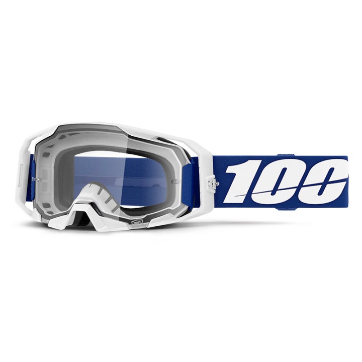 Lunettes 100% armatic bleu/blanc | Oxmoto