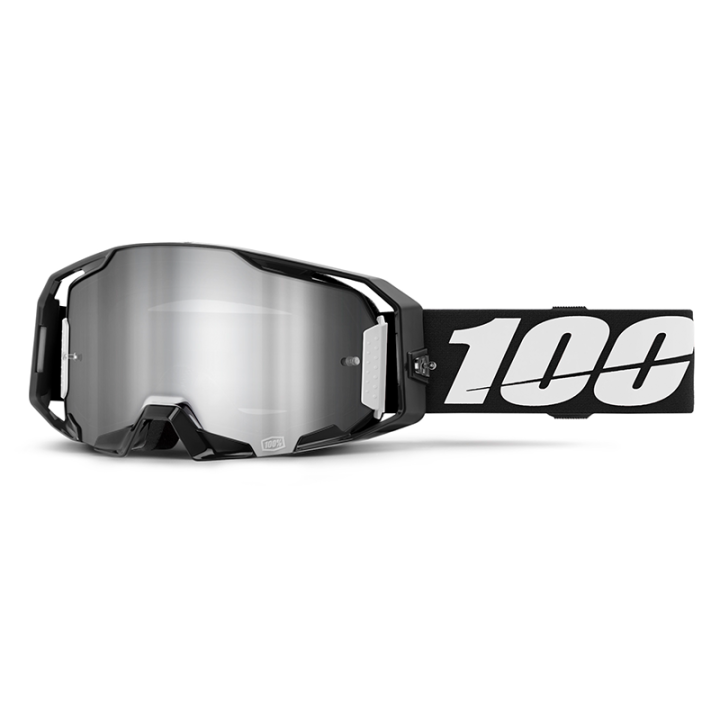 Lunettes 100% armatic noir/blanc - iridium argent | Oxmoto