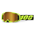 Lunettes 100% armatic jaune fluo - iridium or | Oxmoto