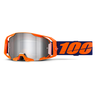Lunettes 100% armatic orange fluo - iridium argent | Oxmoto