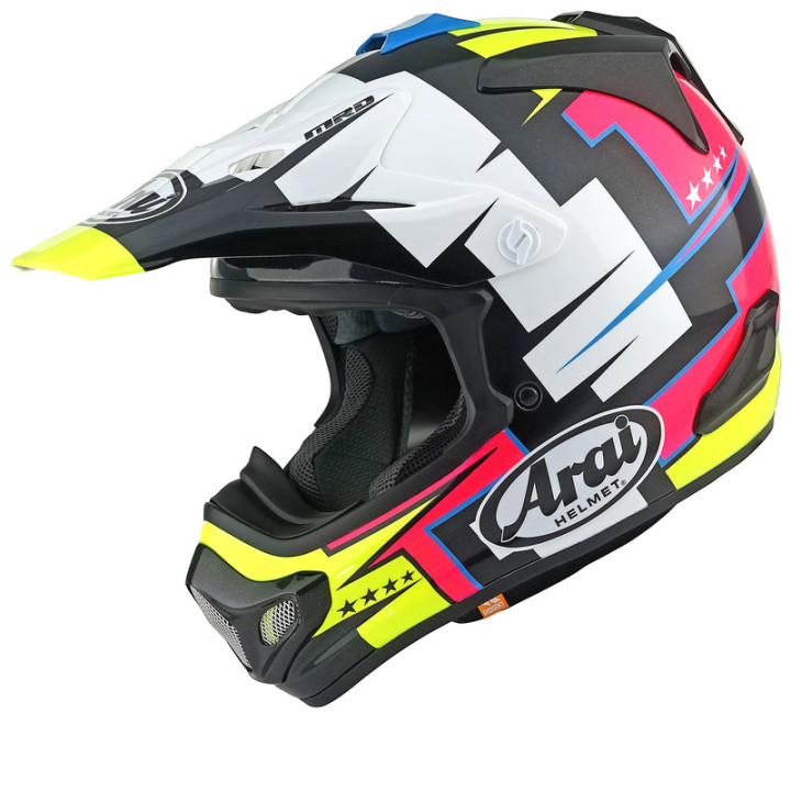 Casque Arai MX-V EVO Battle - Jaune | Oxmoto