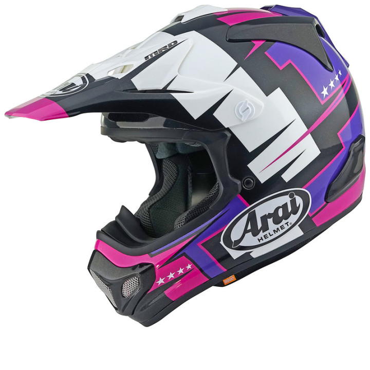 Casque Arai MX-V EVO Battle - Violet | Oxmoto