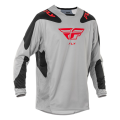 Maillot FLY RACING Kinetic SYM - gris clair/rouge/noir