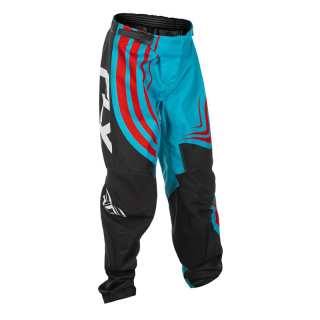Pantalon enfant FLY RACING F-16 - Cyan/noir/rouge | Oxmoto