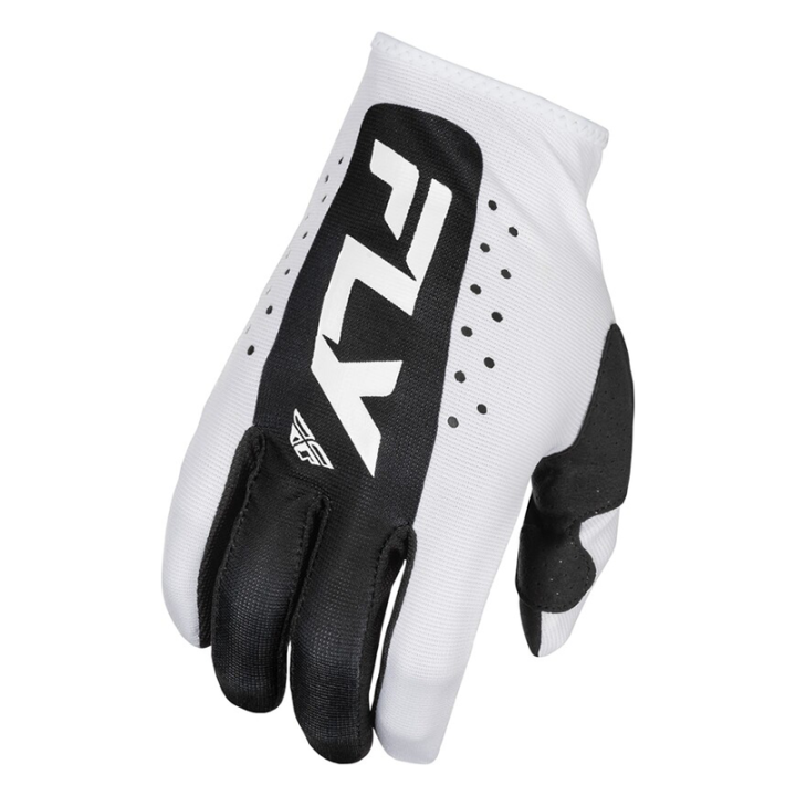 Gants FLY RACING Lite - blanc/noir | Oxmoto
