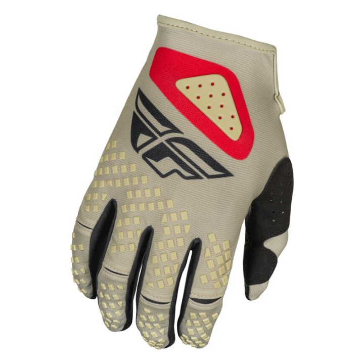 Gants FLY RACING Kinetic SYM - gris clair/rouge/noir