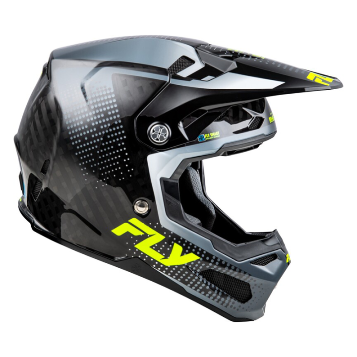 Casque FLY RACING Formula S Carbon Protocol - noir carbone/gris/Hi-Vis