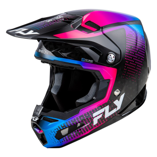 Casque FLY RACING Formula S Carbon Protocol - noir carbone/bleu/rose