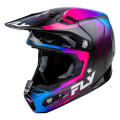 Casque FLY RACING Formula S Carbon Protocol - noir carbone/bleu/rose