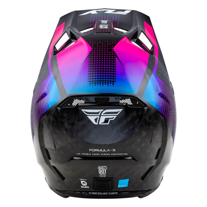 Casque FLY RACING Formula S Carbon Protocol - noir carbone/bleu/rose
