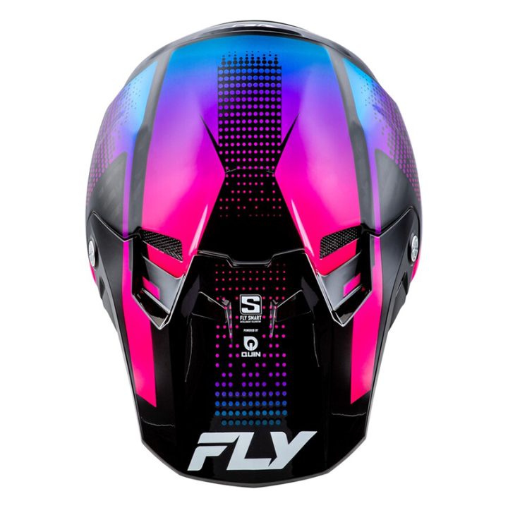 Casque FLY RACING Formula S Carbon Protocol - noir carbone/bleu/rose
