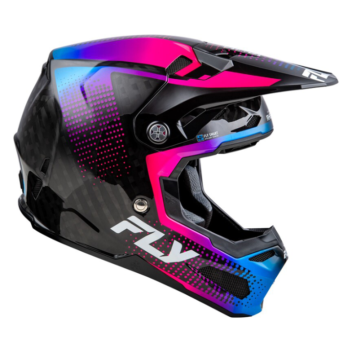 Casque FLY RACING Formula S Carbon Protocol - noir carbone/bleu/rose