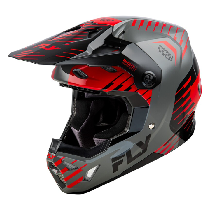 Casque FLY RACING Formula CP Slice - gris/rouge/noir