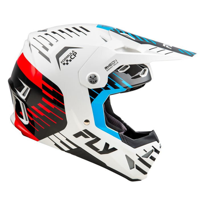 Casque FLY RACING Formula CP Slice - blanc/rouge/cyan
