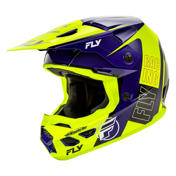 Casque FLY RACING Kinetic Rally - Hi-Vis/bleu/noir | Oxmoto