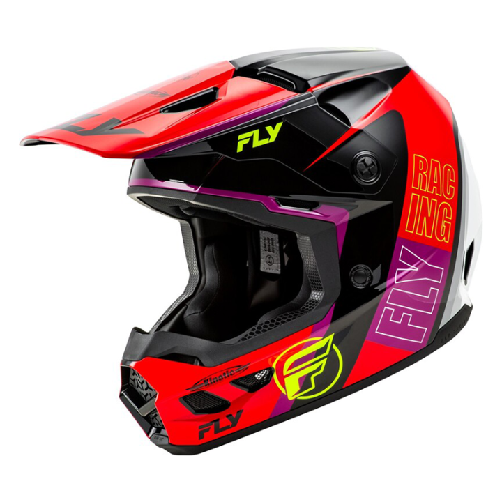 Casque FLY RACING Kinetic Rally - rouge/noir/blanc | Oxmoto