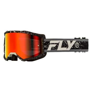 Masque FLY RACING Zone gris/noir - éclair rouge fumé