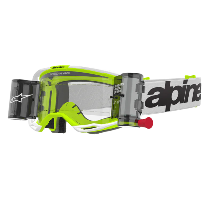 Lunettes Alpinestars vision 8 roll off wordmark blanc/jaune fluo