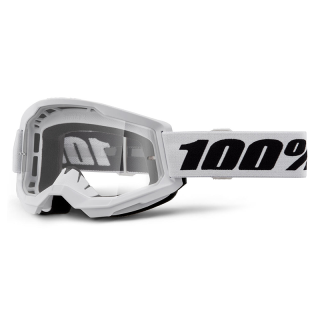 Lunettes 100% strata 2 blanc - écran transparent | Oxmoto