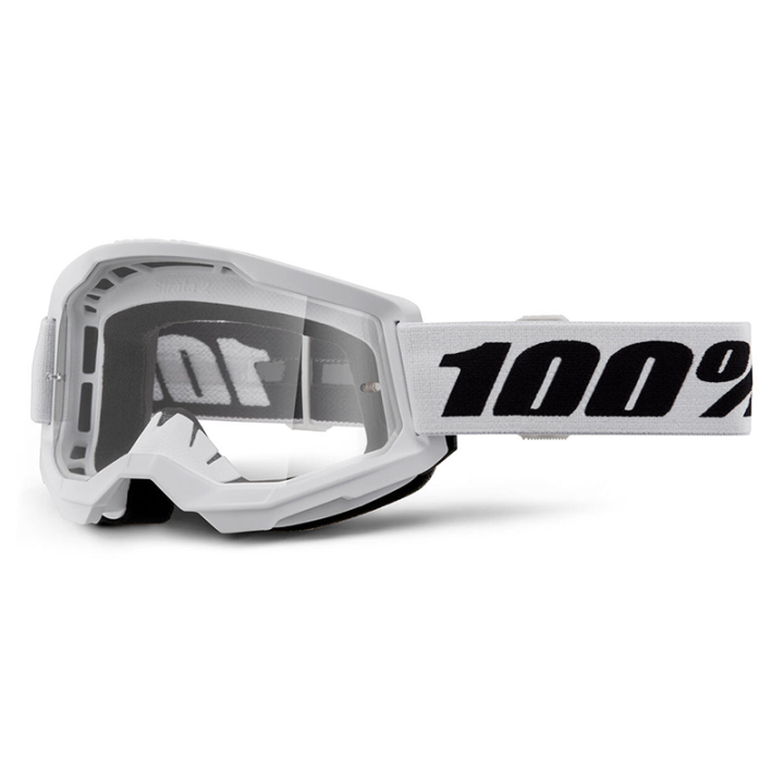 Lunettes 100% strata 2 blanc - écran transparent | Oxmoto
