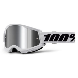 Lunettes 100% strata 2 blanc - écran iridium | Oxmoto