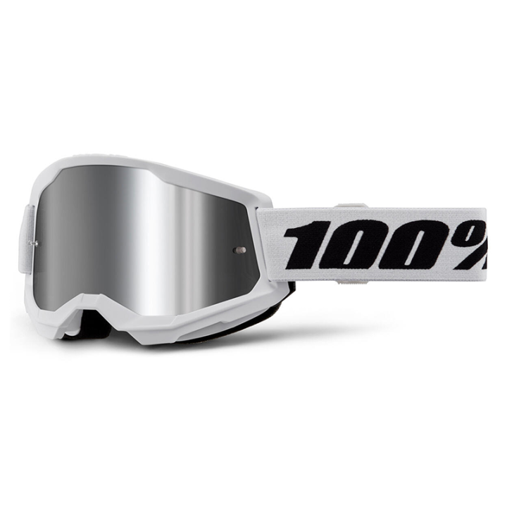 Lunettes 100% strata 2 blanc - écran iridium | Oxmoto
