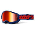 Lunettes 100% strata 2 navy - écran iridium | Oxmoto