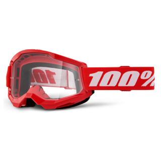Lunettes 100% strata 2 rouge - écran transparent | Oxmoto