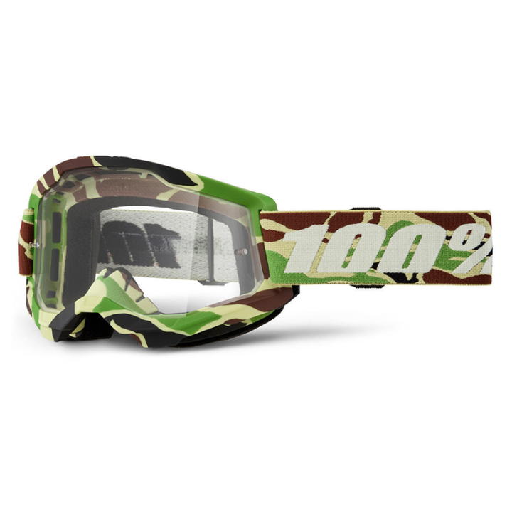 Lunettes 100% strata 2 war camo - écran transparent | Oxmoto