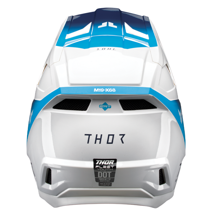 Casque enfants Thor fleet storm bleu/blanc 2025 | Oxmoto
