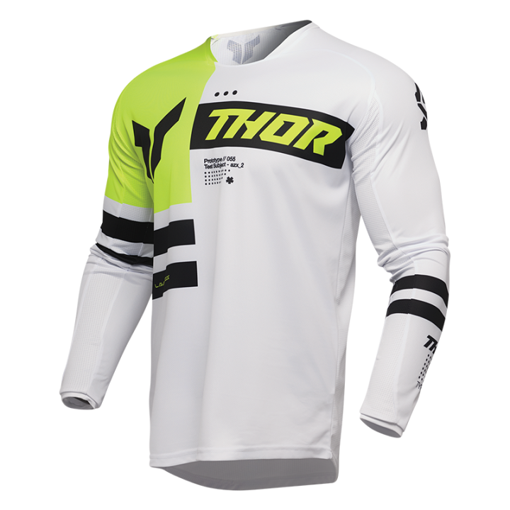 Maillot Thor launchmode dozer jaune/blanc 2025 | Oxmoto
