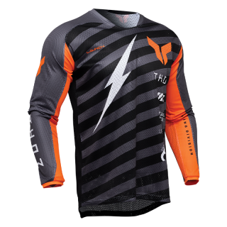 Maillot Thor launchmode vented noir/gris 2025 | Oxmoto