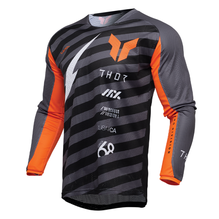 Maillot Thor launchmode vented noir/gris 2025 | Oxmoto