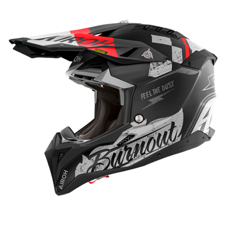 Casque Airoh aviator 3 burnout noir/gris mat 2024 | Oxmoto