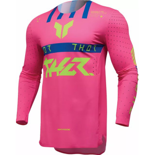 Maillot Thor sportmode flite neon eli steria rose/bleu 2025