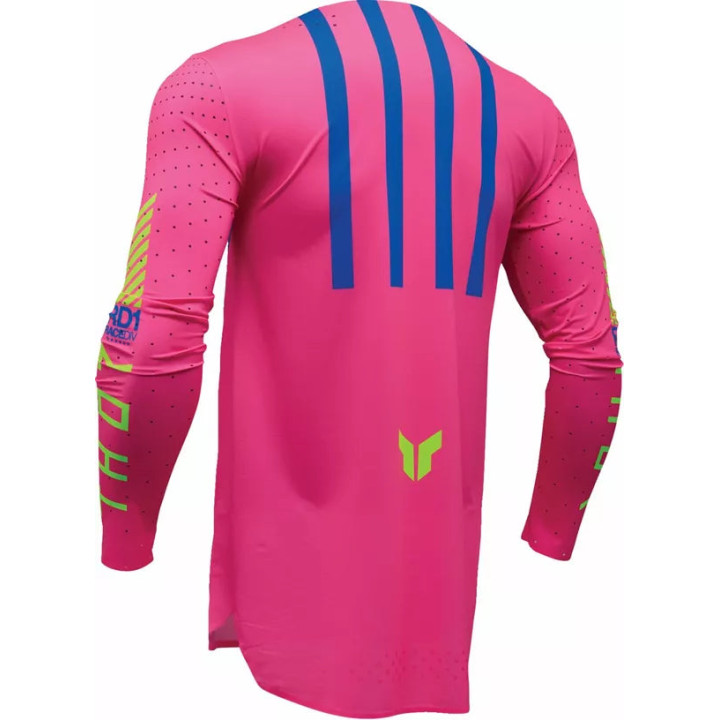 Maillot Thor sportmode flite neon eli steria rose/bleu 2025