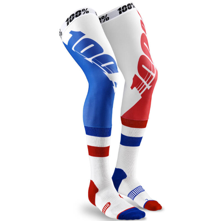 Chaussettes montantes 100% rev corpo bleu/rouge | Oxmoto