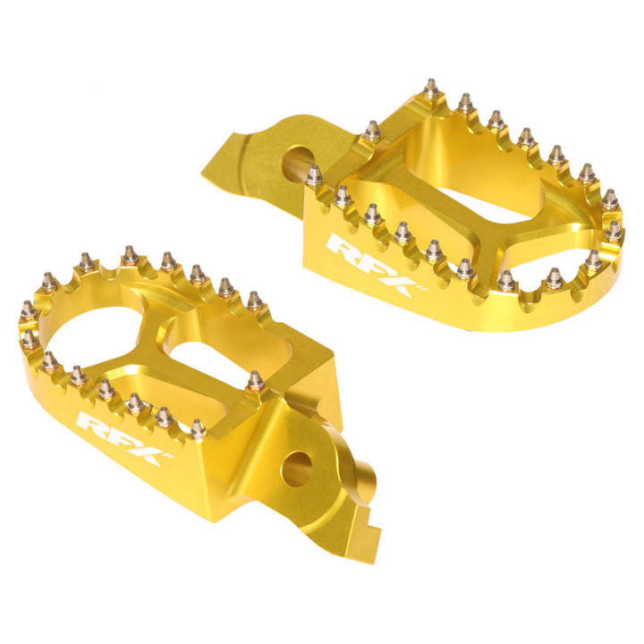 Repose-pieds RFX Pro Series aluminium CNC - jaune | Oxmoto