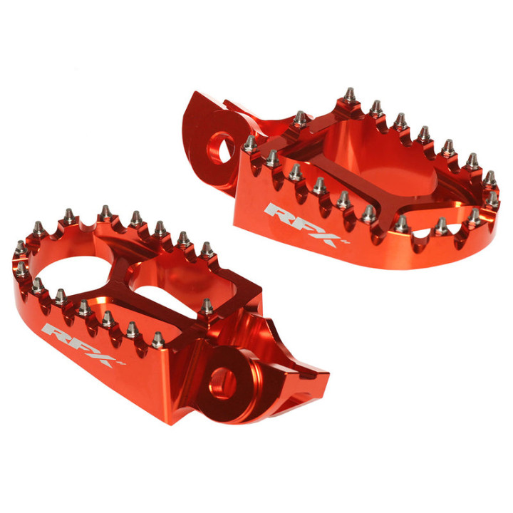 Repose-pieds RFX Pro Series aluminium CNC - orange | Oxmoto