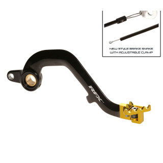 Pédale de frein RFX Pro Series - embout repliable - noir/jaune