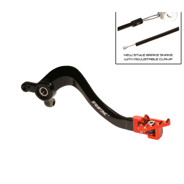 Pédale de frein RFX Pro Series - embout repliable - ) - noir/orange