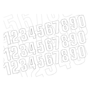 Numéro de course 1 Blackbird 13x7cm blanc | Oxmoto