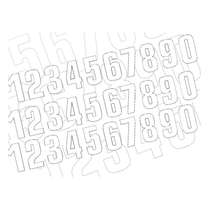 Numéro de course 1 Blackbird 13x7cm blanc | Oxmoto