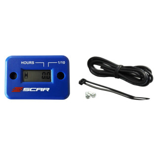 Compteur d'heures Scar filaire avec Velcro bleu | Oxmoto