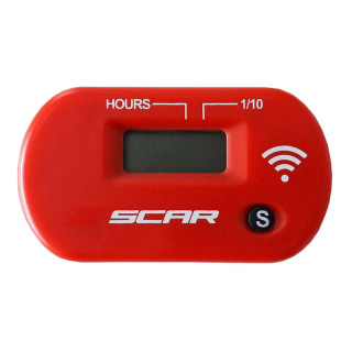 Compteur d'heures Scar Sans-fil avec Velcro rouge | Oxmoto