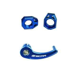 Kit tendeur de chaîne + tire-axe arrière Scar bleu sherco 250 se-r 2014-2021
