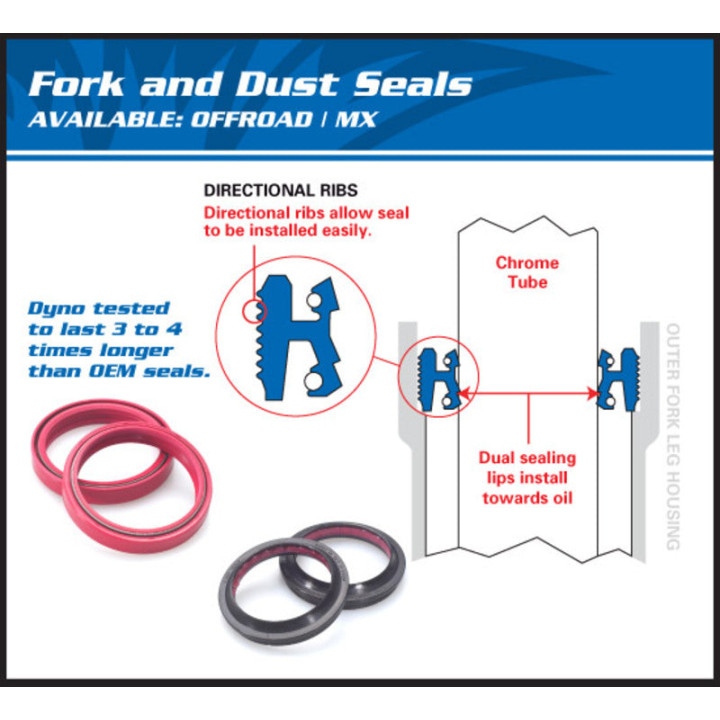 Joints spi de fourche all balls sans caches-poussière - 30x42x11 mm Suzuki dr-z 125 2003-2019