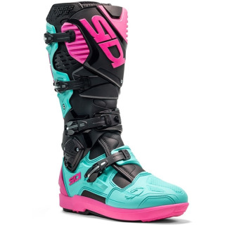 Bottes Sidi Crossfire 3 SRS - noir / Menthe / rose | Oxmoto
