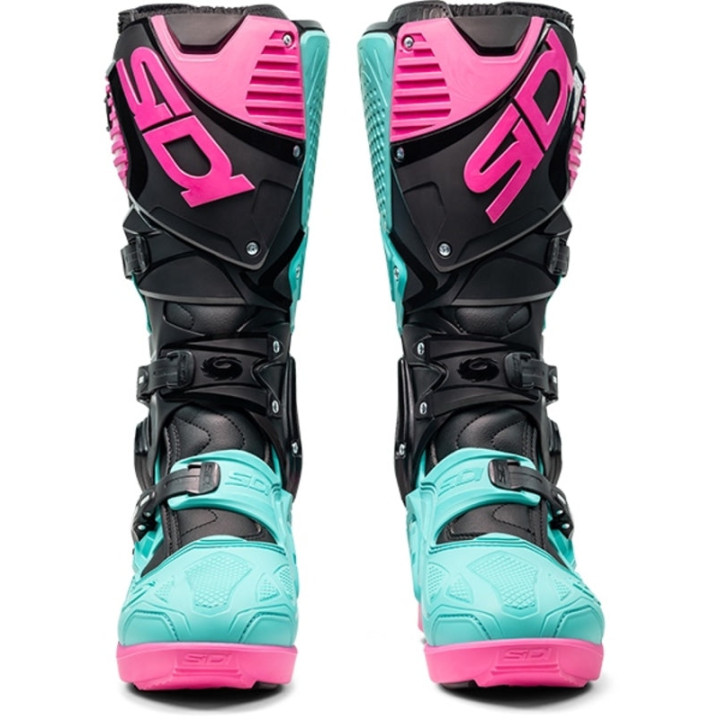 Bottes Sidi Crossfire 3 SRS - noir / Menthe / rose | Oxmoto