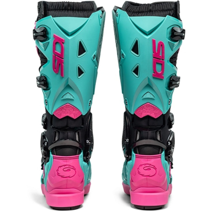 Bottes Sidi Crossfire 3 SRS - noir / Menthe / rose | Oxmoto